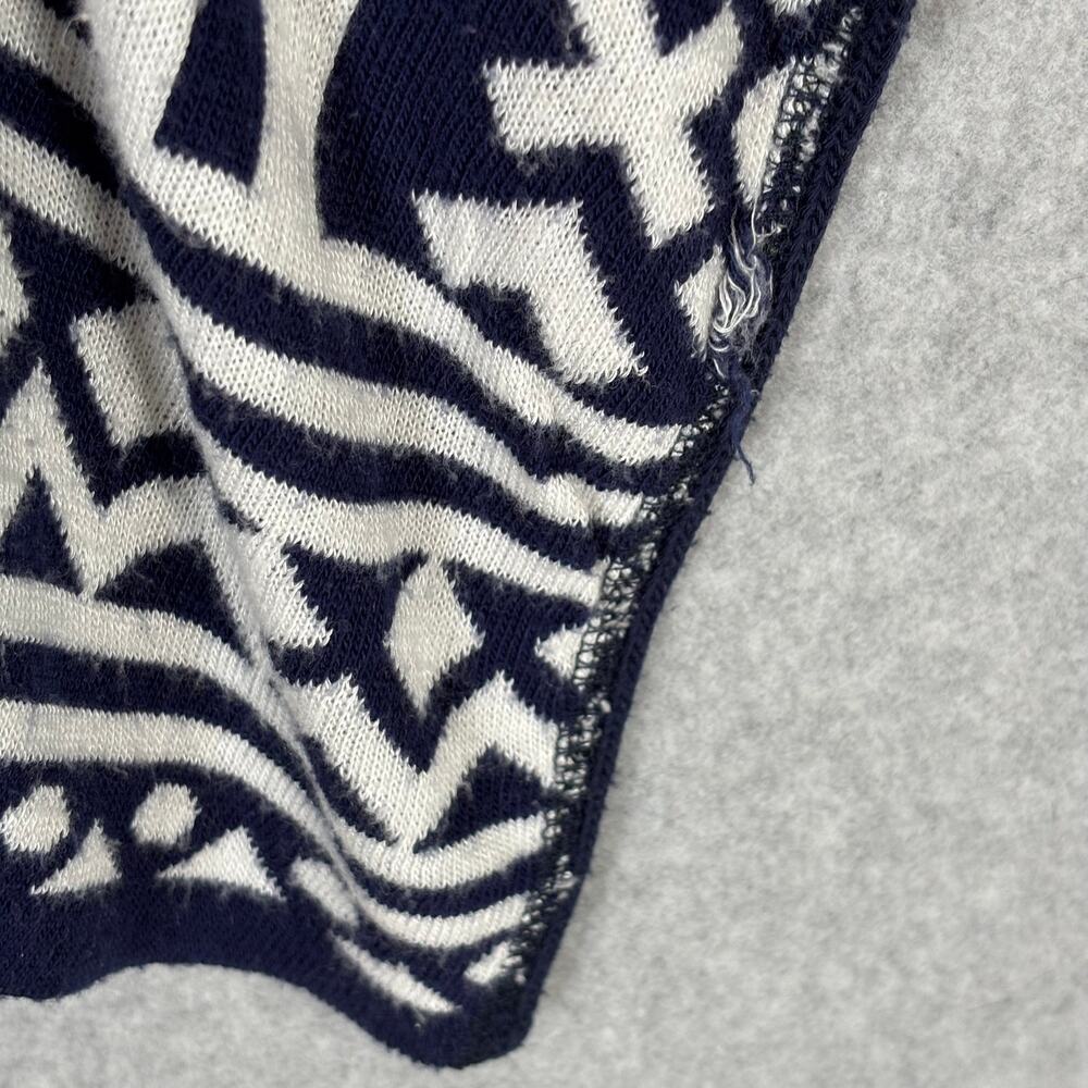 Sweater Cardigan Vest Womens Large Navy White Drape‎ Open Aztec Boho Southwest - Picture 6 of 9
